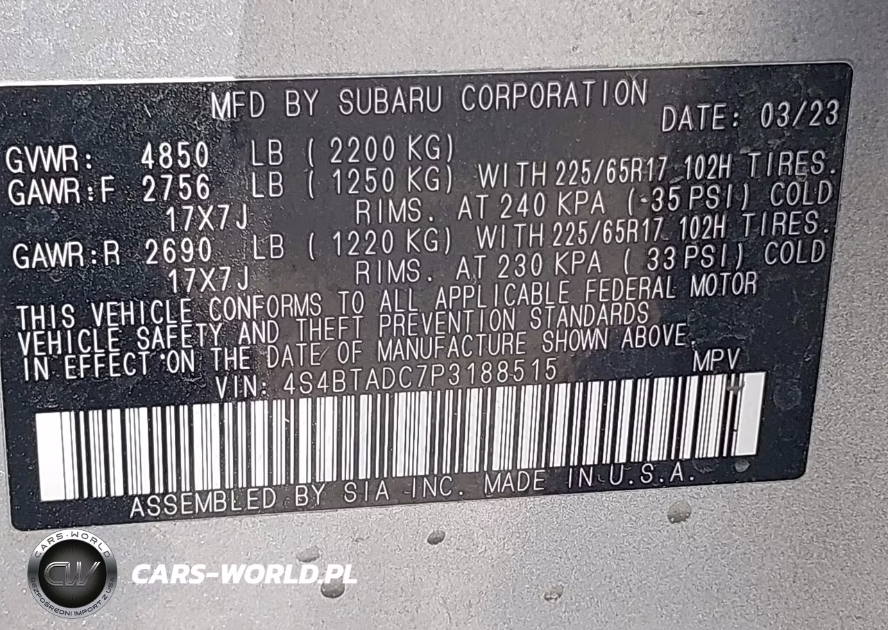 2023 Subaru Outback Premium VIN:4S4BTADC7P3188515 - 9