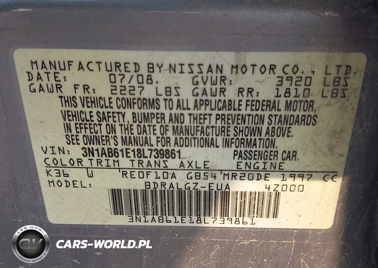 2008 Nissan Sentra 2.0 Sl VIN:3N1AB61E18L739861 - 9