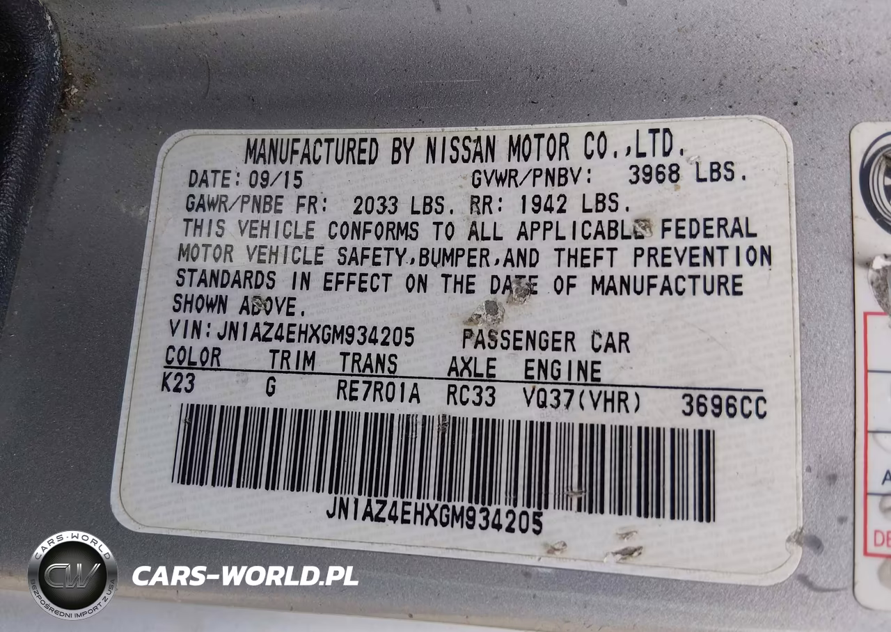 2016 Nissan 370Z VIN:JN1AZ4EHXGM934205 - 9