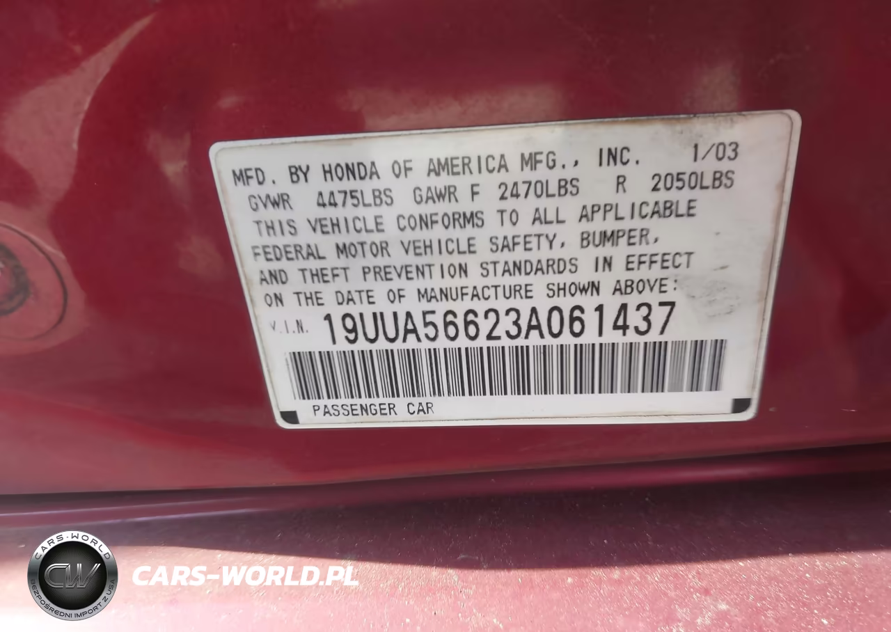 2003 Acura Tl 3.2 VIN:19UUA56623A061437 - 9