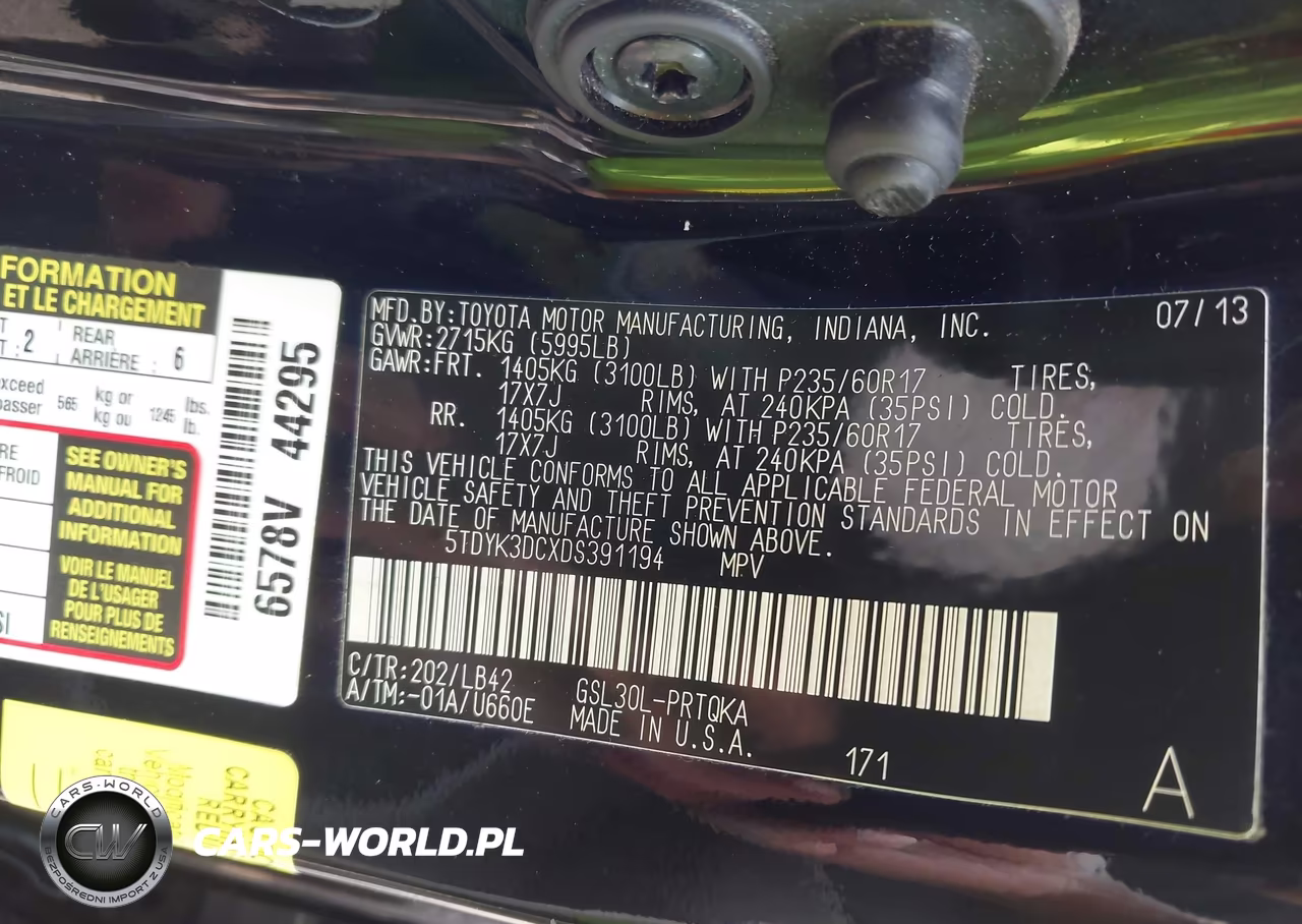 2013 Toyota Sienna Xle V6 8 Passenger VIN:5TDYK3DCXDS391194 - 9