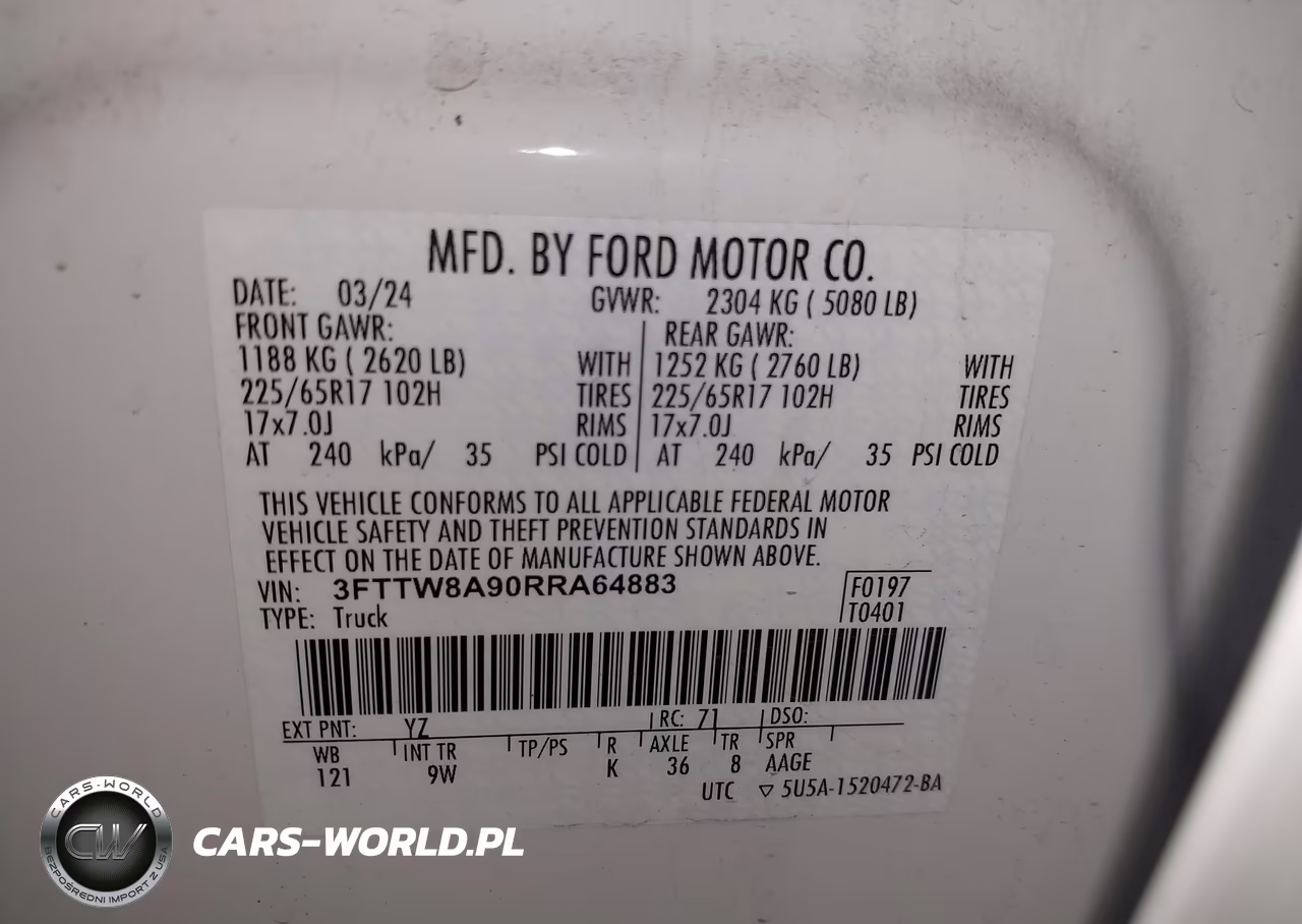 2024 Ford Maverick Xl VIN:3FTTW8A90RRA64883 - 9