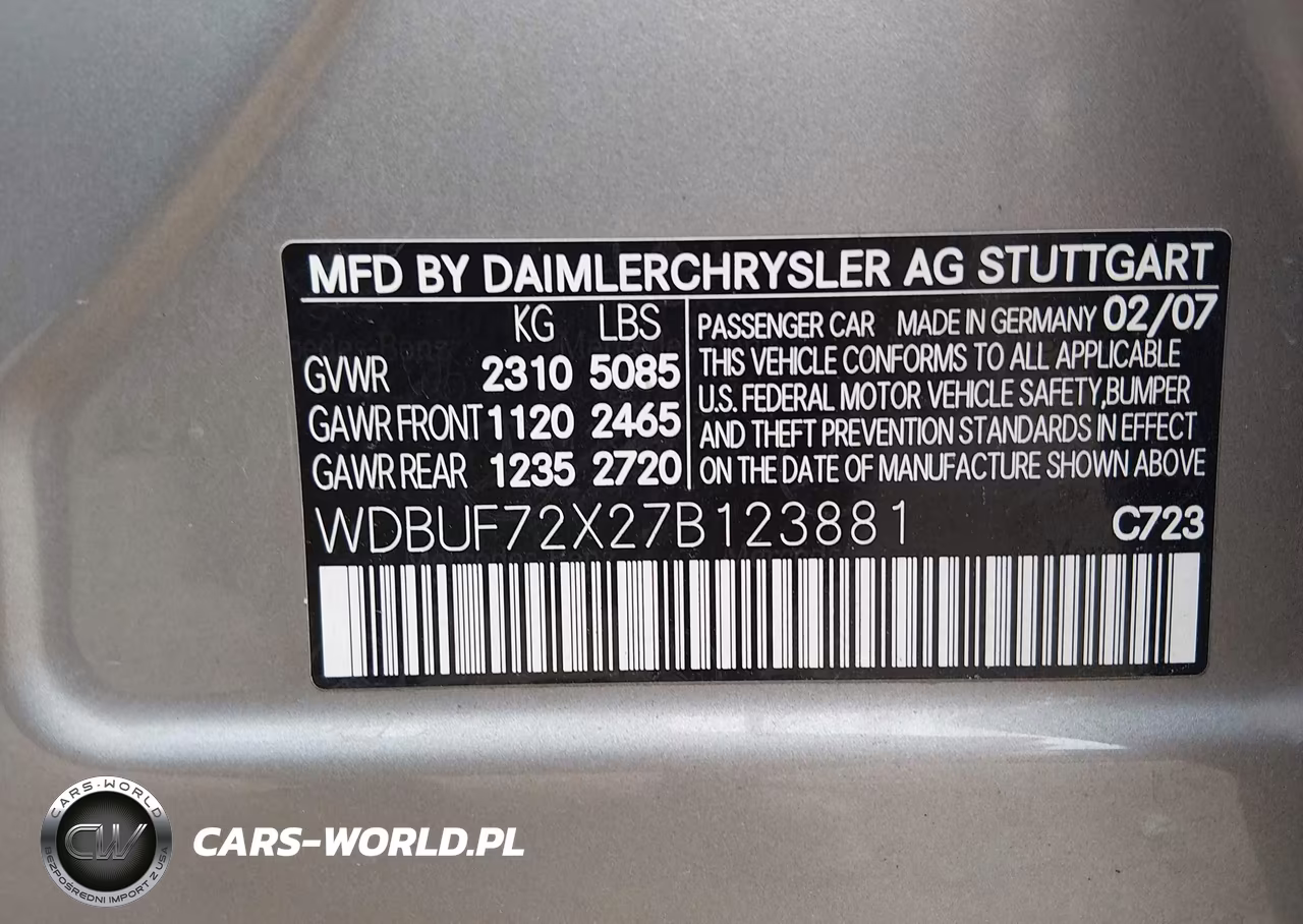 2007 Mercedes-Benz E 550 VIN:WDBUF72X27B123881 - 9