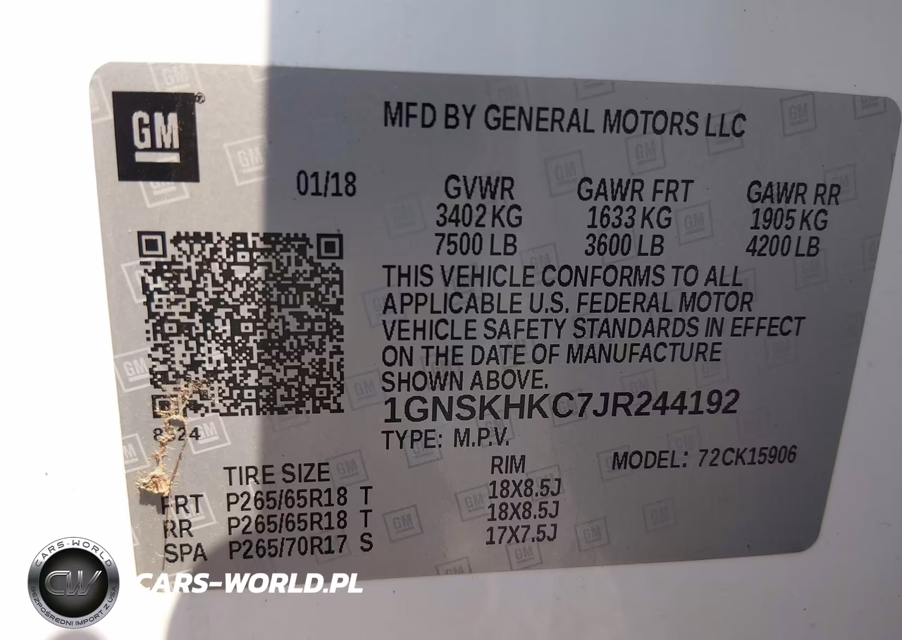 2018 Chevrolet Suburban Lt VIN:1GNSKHKC7JR244192 - 9