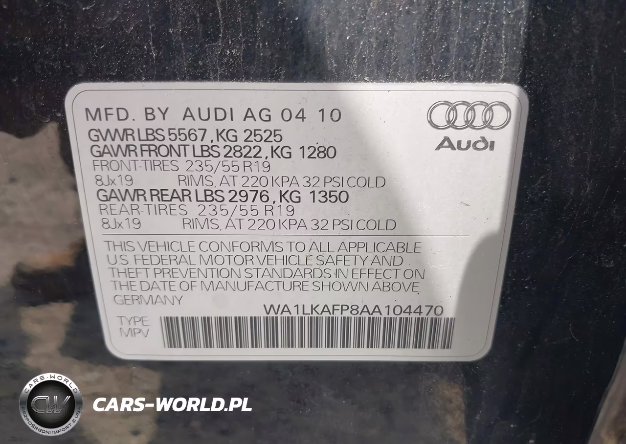 2010 Audi Q5 3.2 Premium VIN:WA1LKAFP8AA104470 - 9