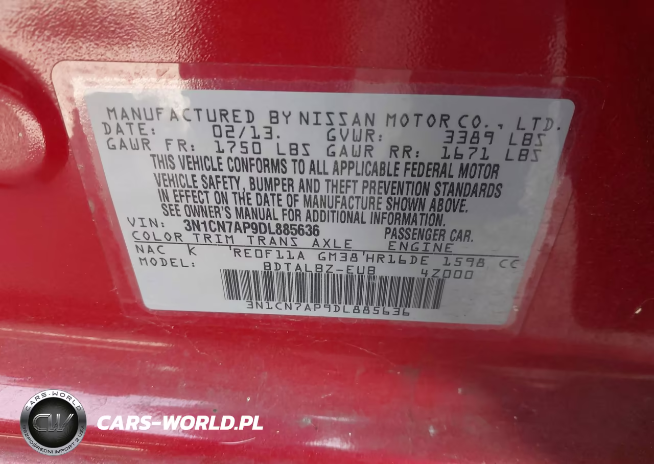 2013 Nissan Versa 1.6 Sv VIN:3N1CN7AP9DL885636 - 9