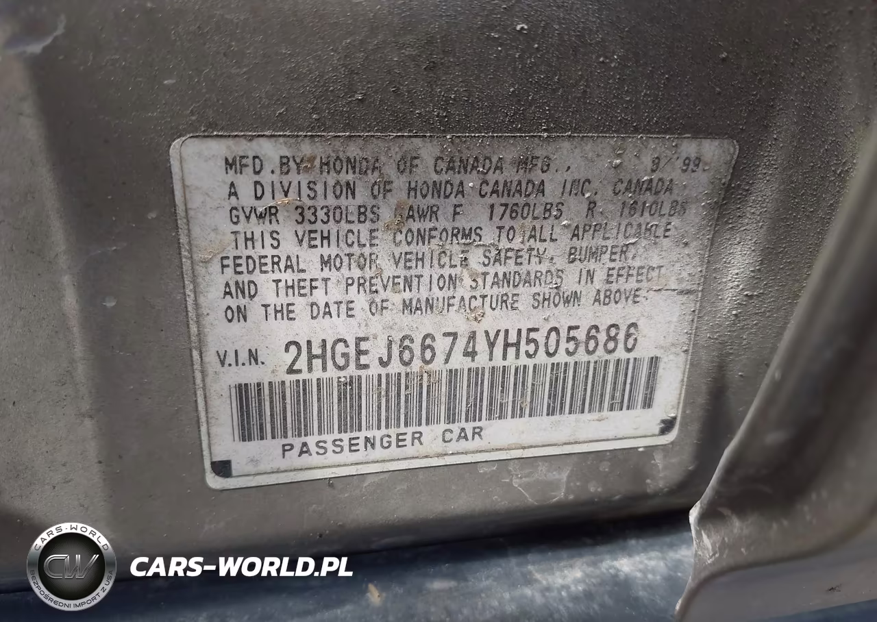 2000 Honda Civic Lx VIN:2HGEJ6674YH505686 - 9