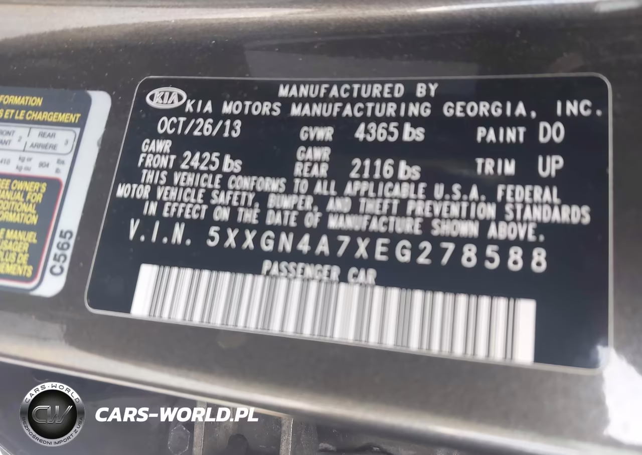 2014 Kia Optima Ex VIN:5XXGN4A7XEG278588 - 9
