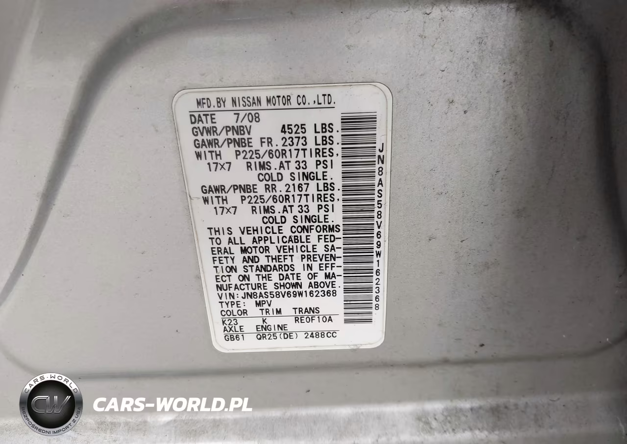 2009 Nissan Rogue Sl VIN:JN8AS58V69W162368 - 9