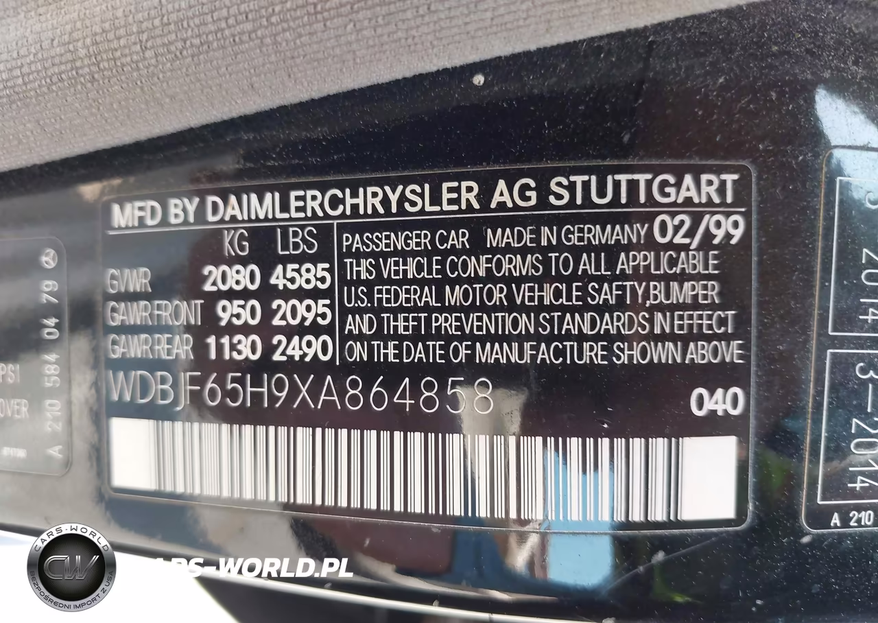 1999 Mercedes-Benz E 320 VIN:WDBJF65H9XA864858 - 9