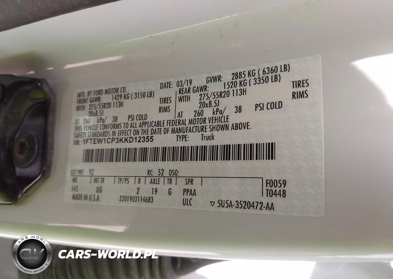 2019 Ford F-150 Xlt VIN:1FTEW1CP3KKD12355 - 9