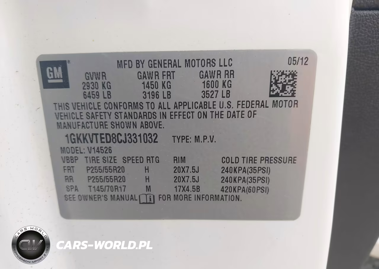 2012 GMC Acadia Denali VIN:1GKKVTED8CJ331032 - 9