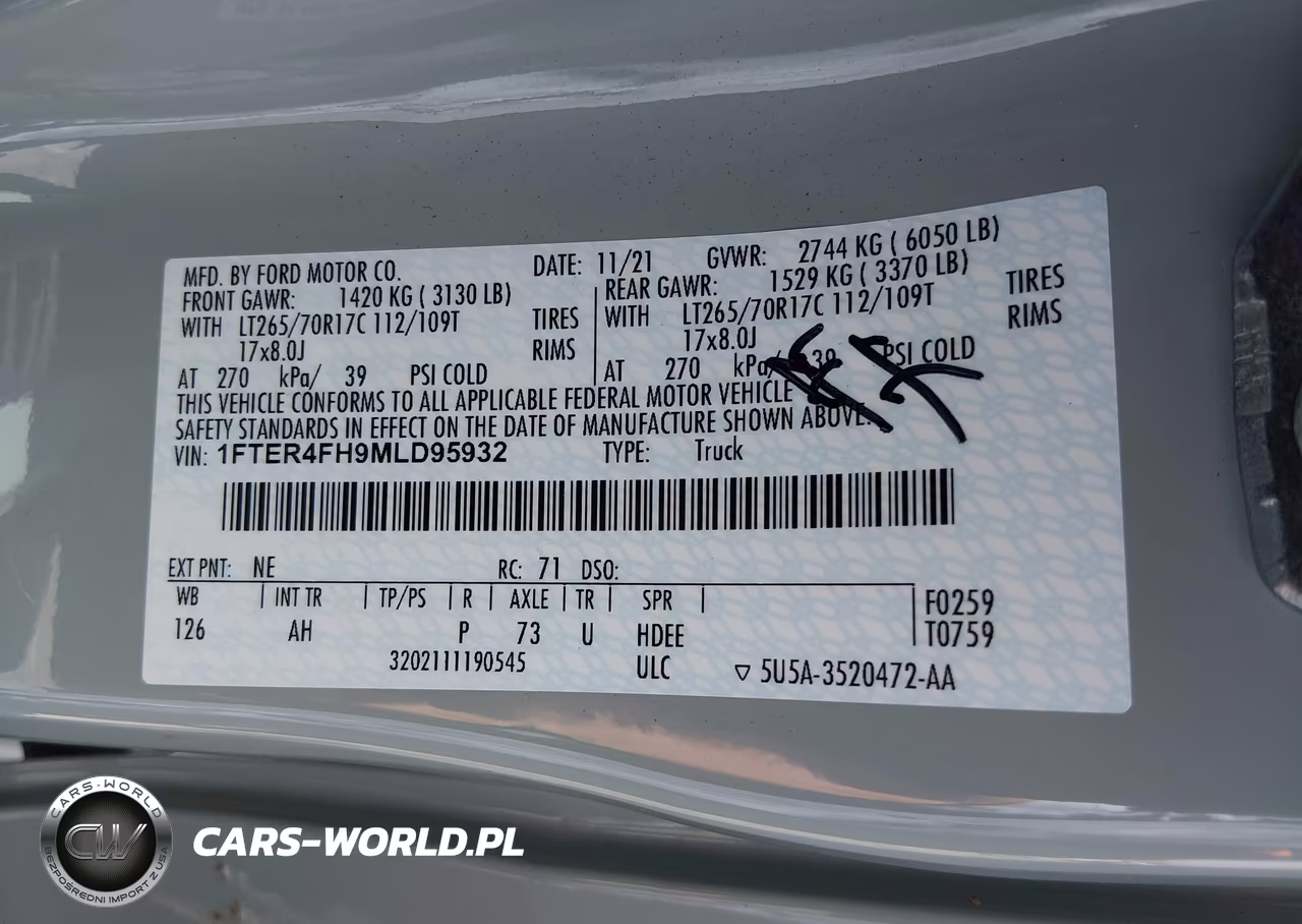 2021 Ford Ranger Xlt VIN:1FTER4FH9MLD95932 - 9