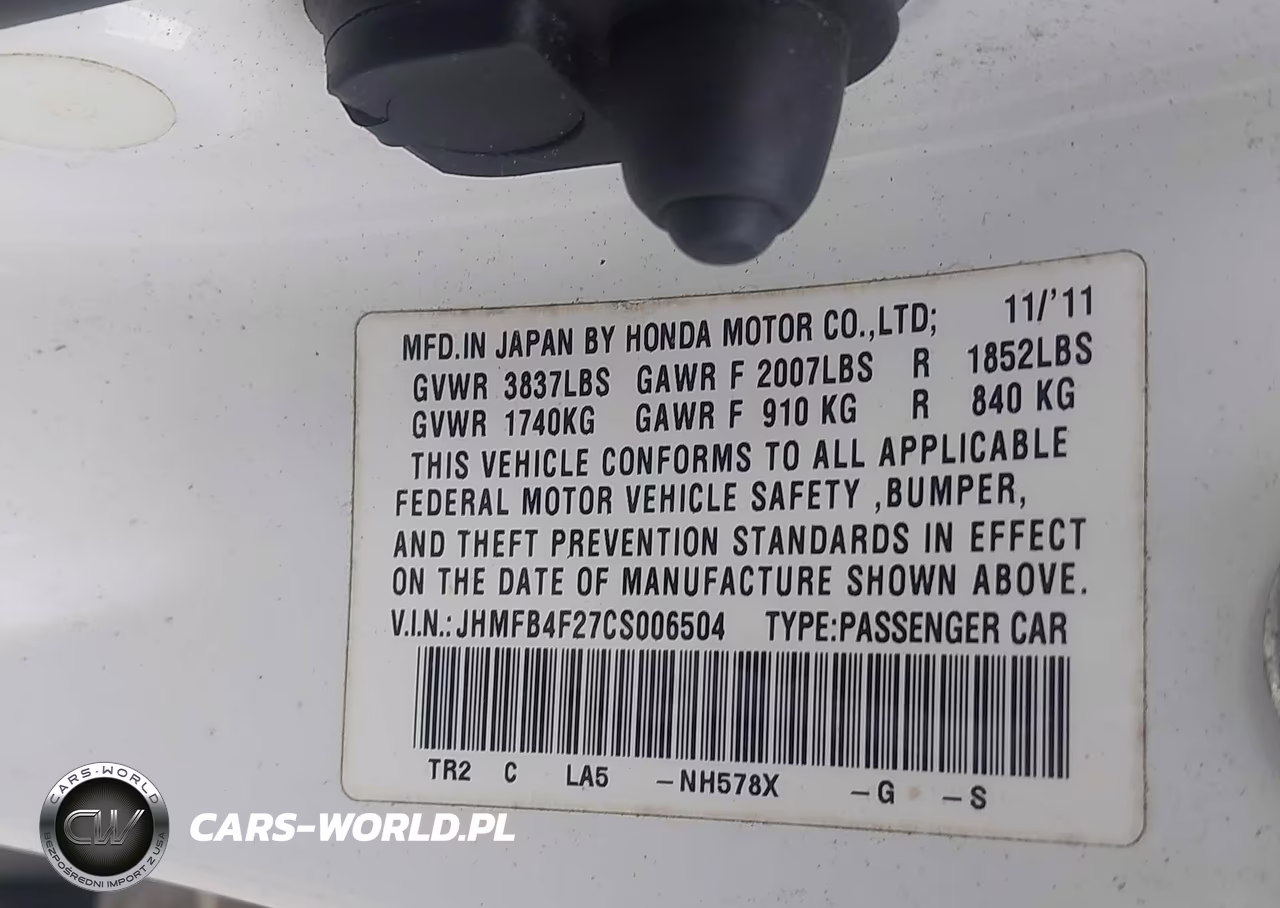 2012 Honda Civic Hybrid VIN:JHMFB4F27CS006504 - 9