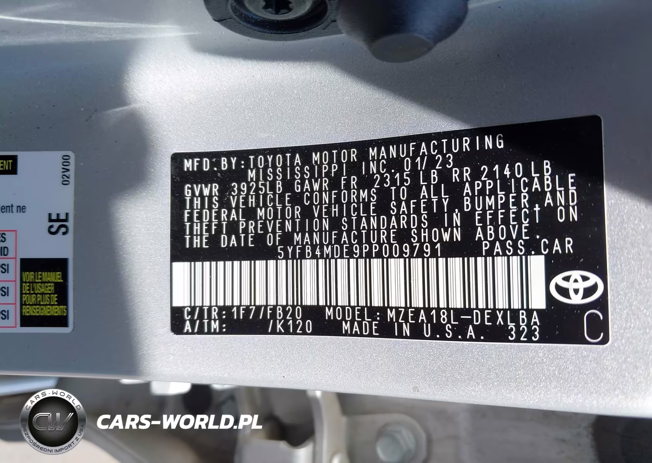 2023 Toyota Corolla Le VIN:5YFB4MDE9PP009791 - 9