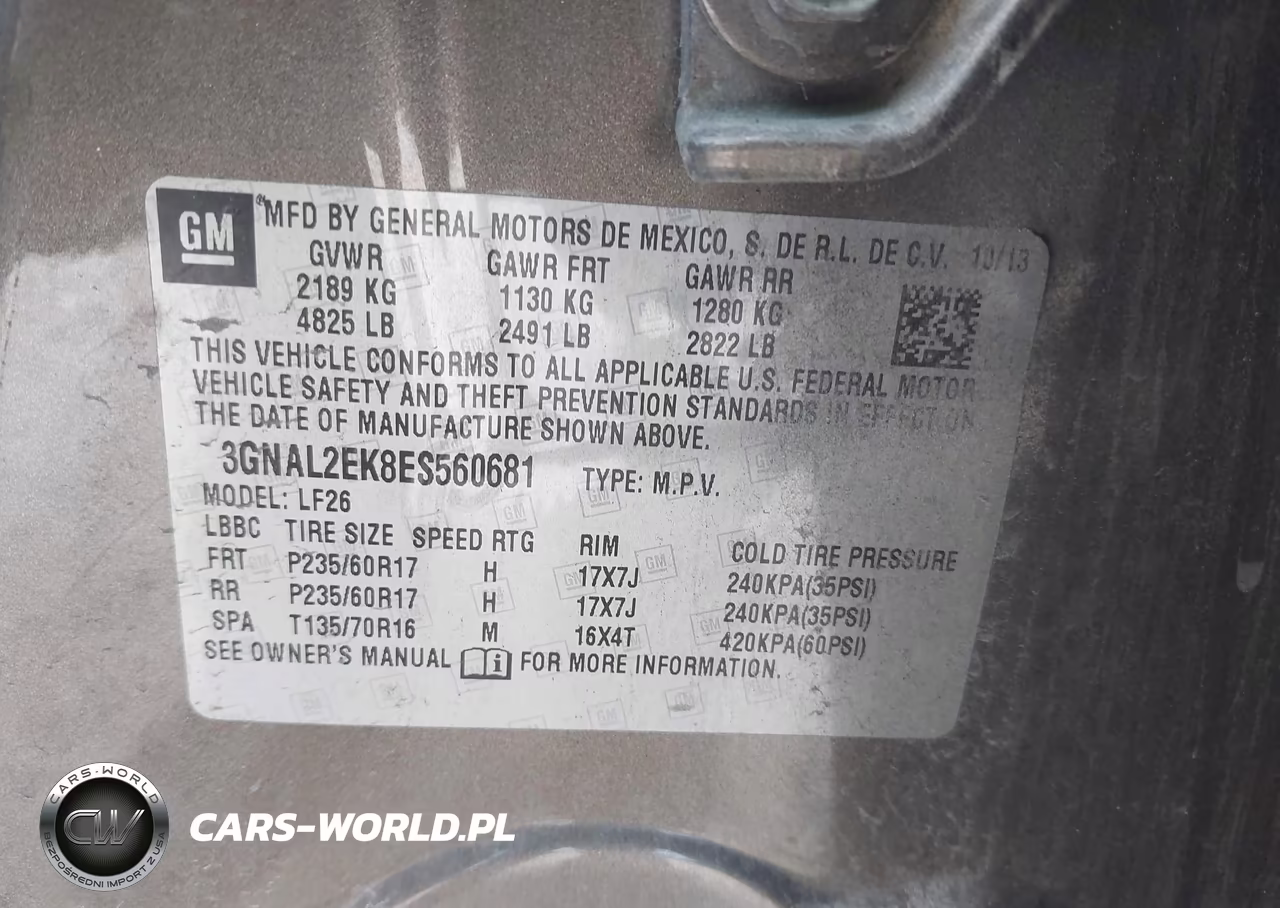 2014 Chevrolet Captiva Sport Fleet Ls VIN:3GNAL2EK8ES560681 - 9