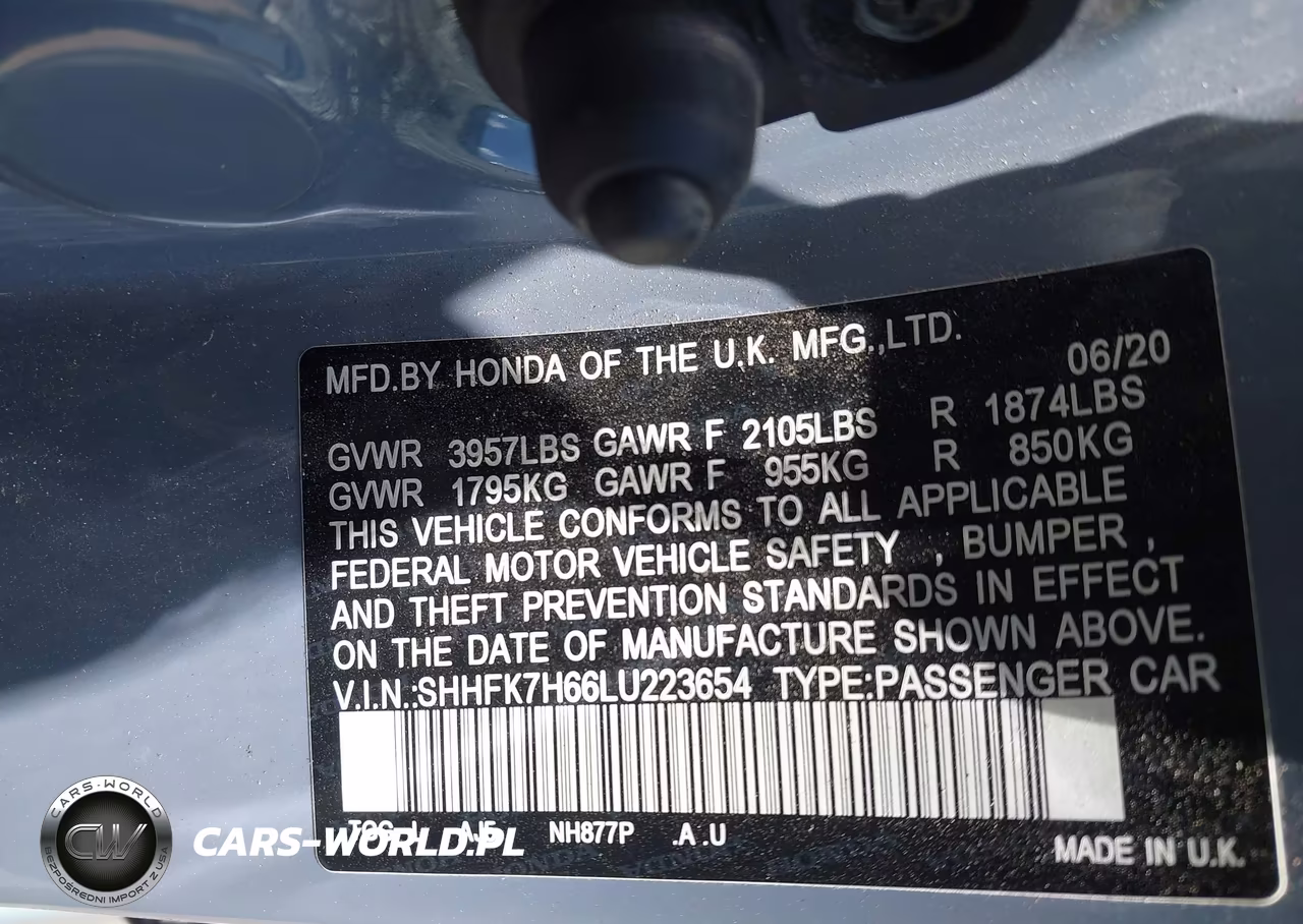 2020 Honda Civic Ex VIN:SHHFK7H66LU223654 - 9