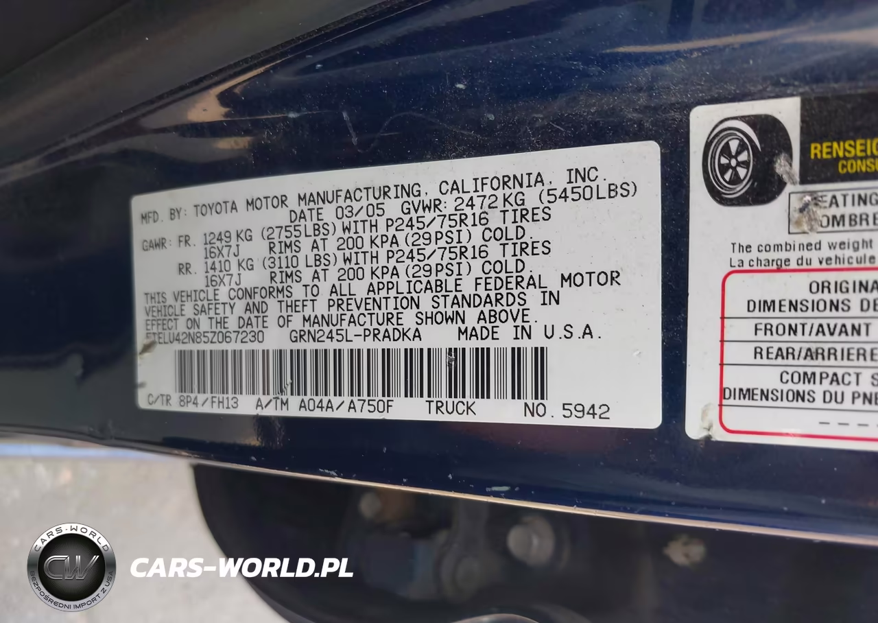 2005 Toyota Tacoma Base V6 VIN:5TELU42N85Z067230 - 9