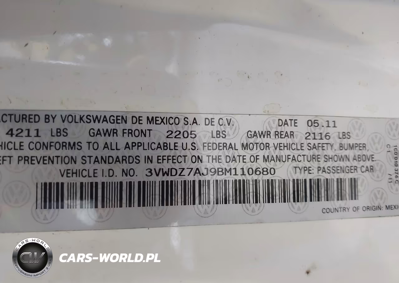 2011 Volkswagen Jetta 2.5L Se VIN:3VWDZ7AJ9BM110680 - 9