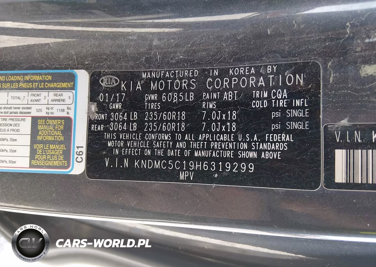 2017 Kia Sedona Sx VIN:KNDMC5C19H6319299 - 9