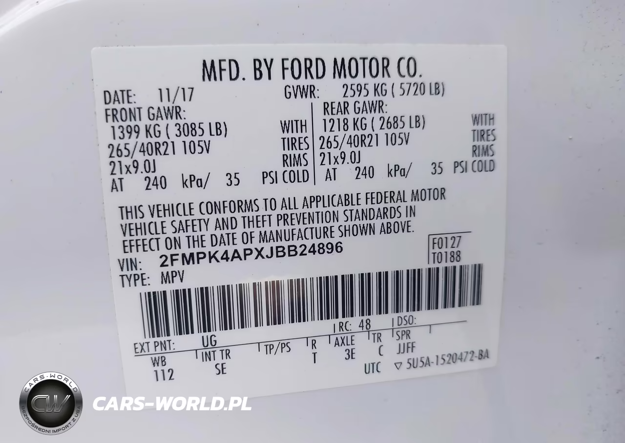 2018 Ford Edge Sport VIN:2FMPK4APXJBB24896 - 9