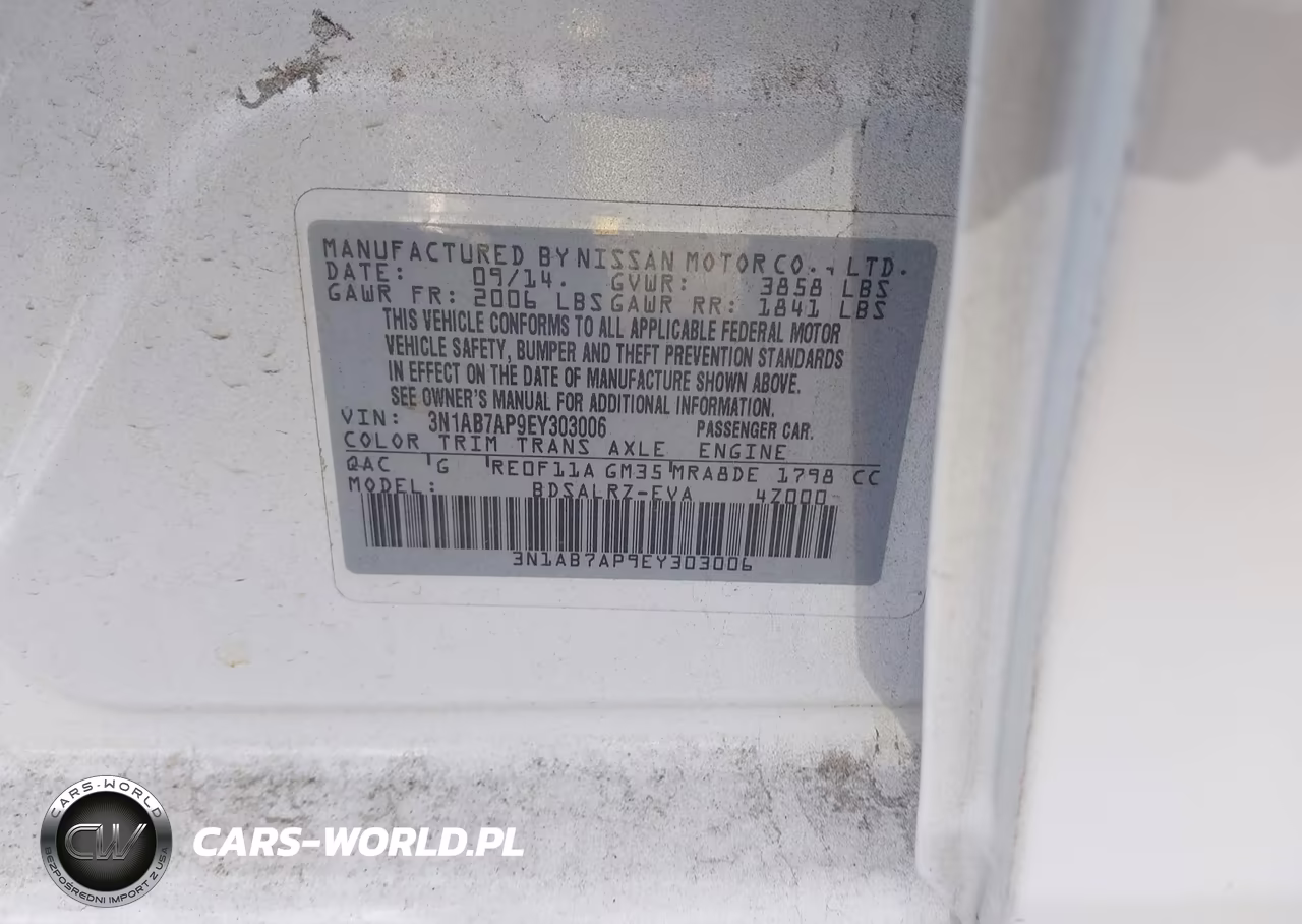 2014 Nissan Sentra Sr VIN:3N1AB7AP9EY303006 - 9