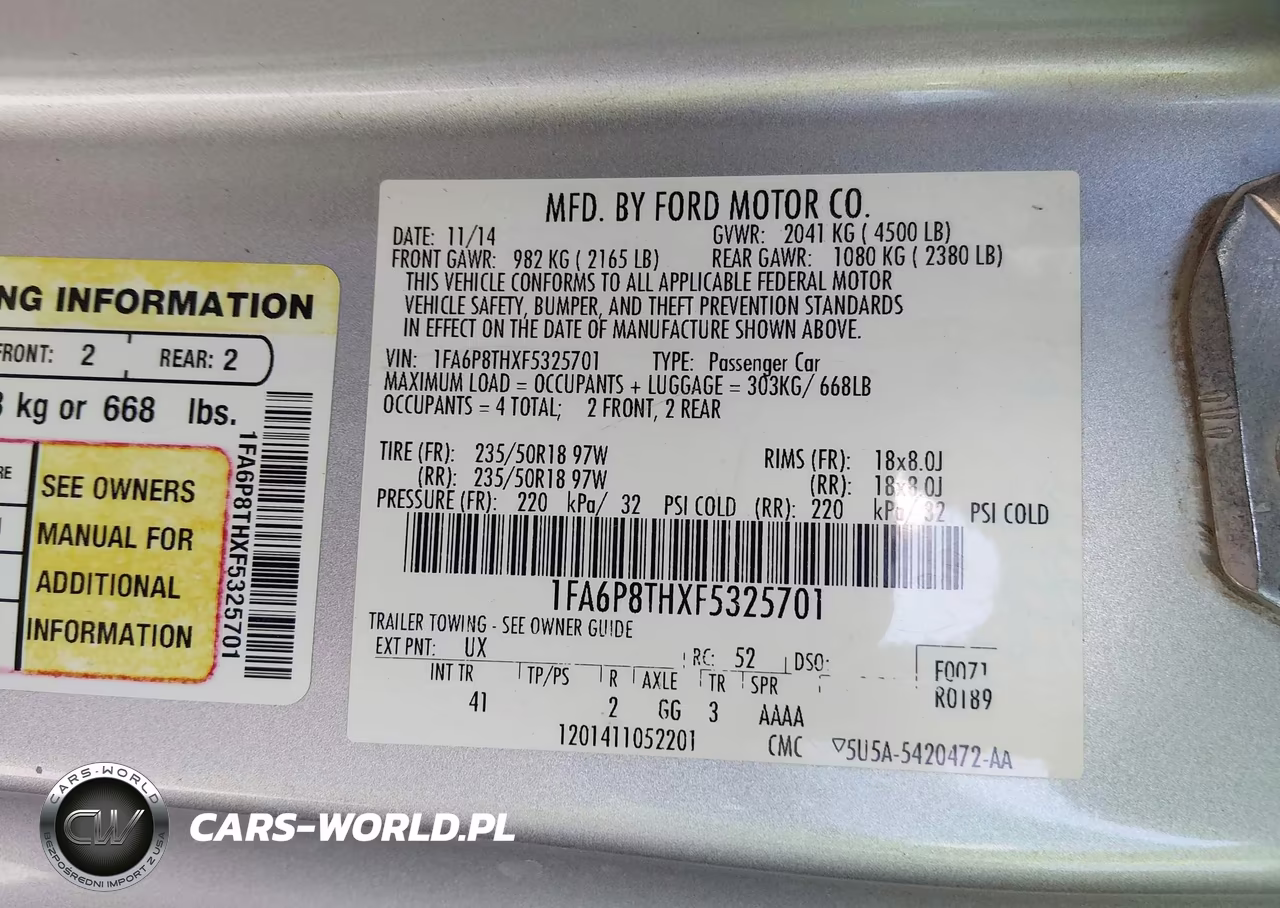 2015 Ford Mustang Ecoboost VIN:1FA6P8THXF5325701 - 9