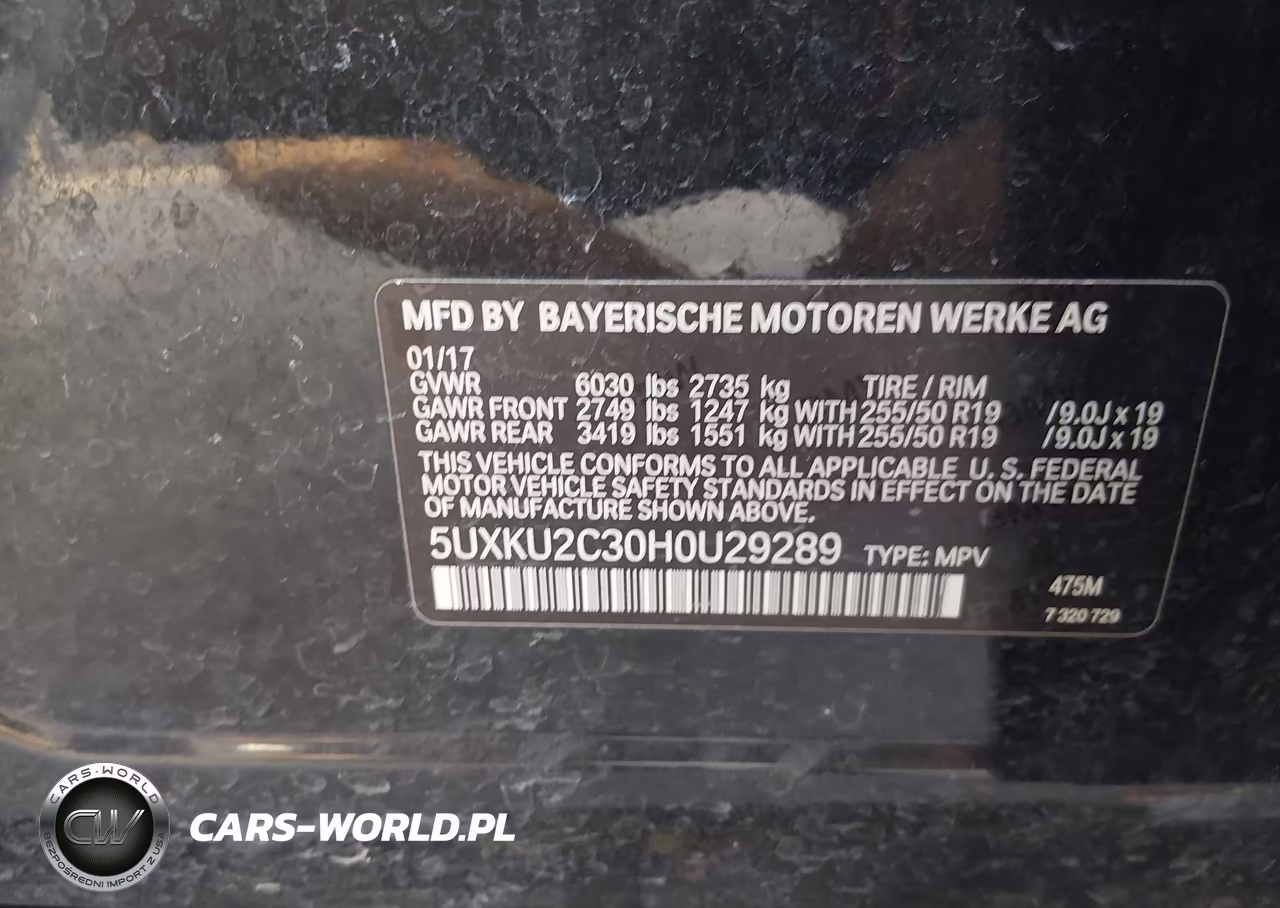 2017 BMW X6 xDrive35I VIN:5UXKU2C30H0U29289 - 9