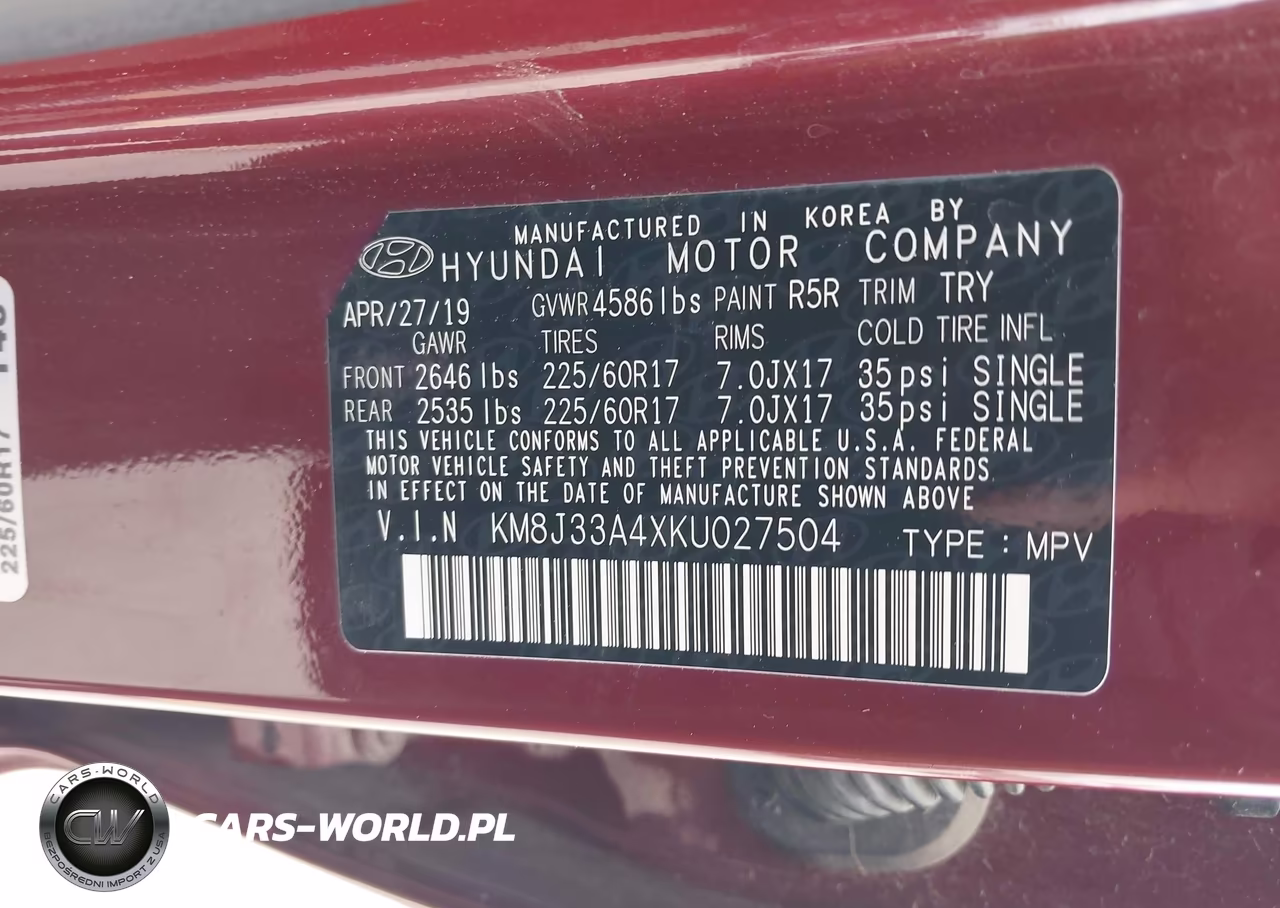 2019 Hyundai Tucson Value VIN:KM8J33A4XKU027504 - 9