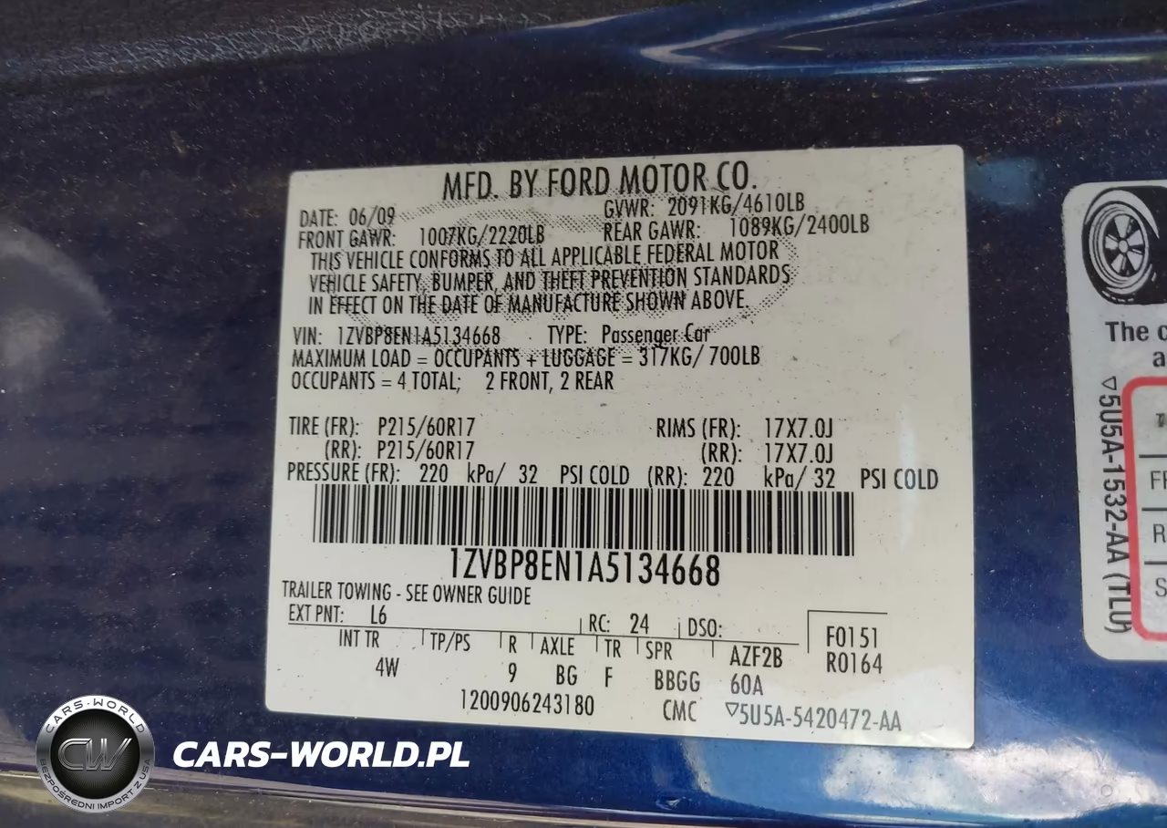 2010 Ford Mustang V6-V6 Premium VIN:1ZVBP8EN1A5134668 - 9