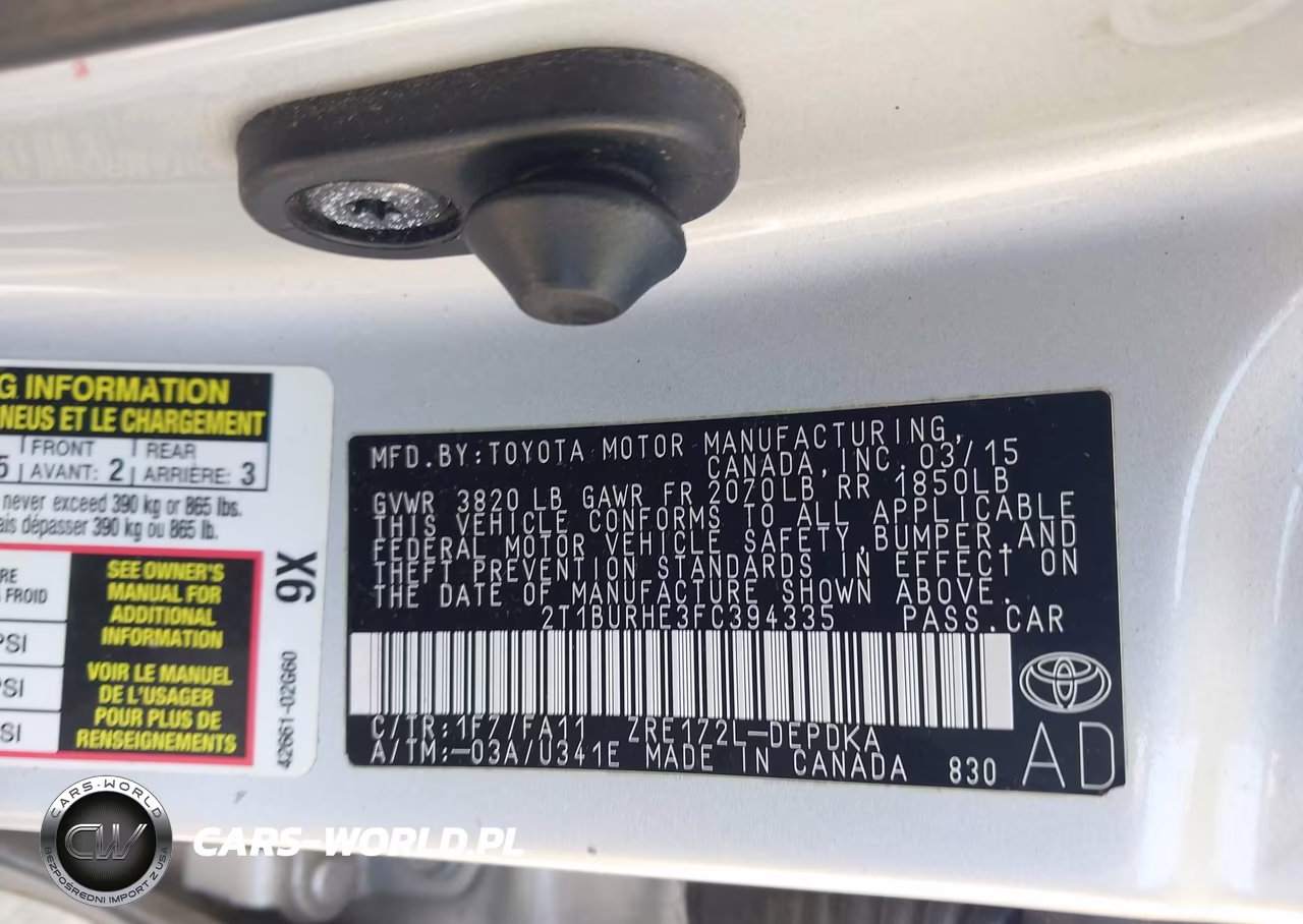 2015 Toyota Corolla L VIN:2T1BURHE3FC394335 - 9