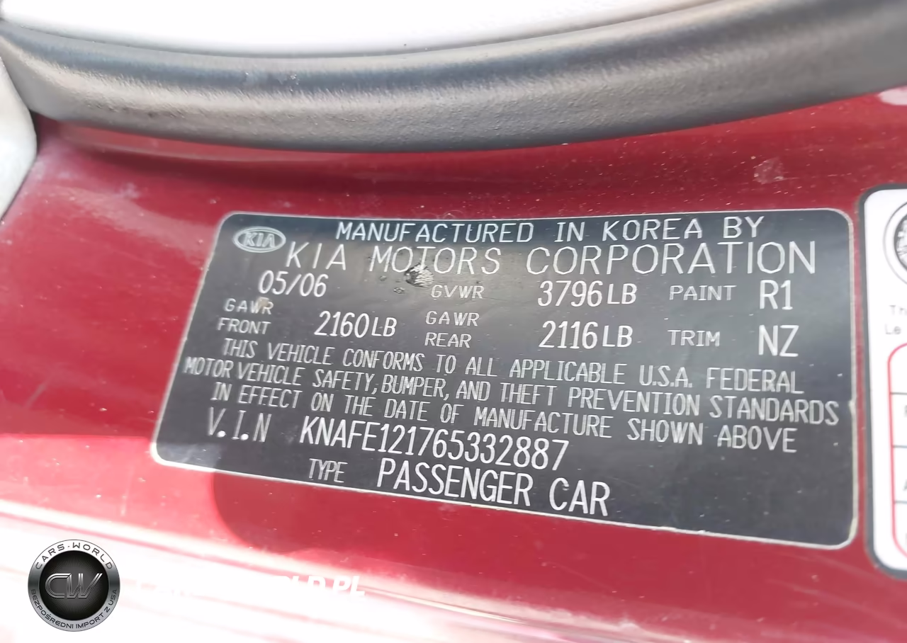 2006 Kia Spectra Ex-Lx-Sx VIN:KNAFE121765332887 - 9