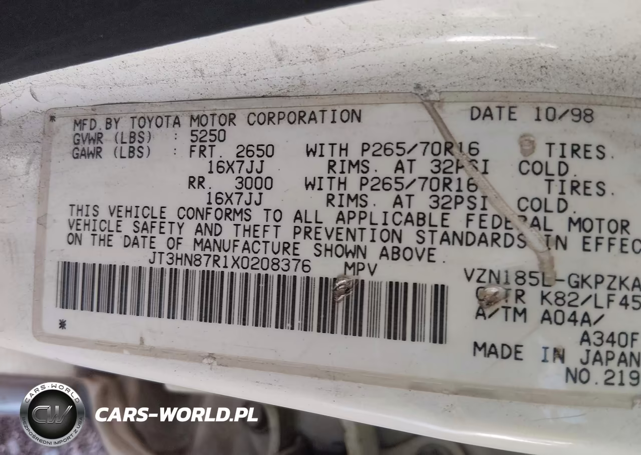 1999 Toyota 4Runner Limited V6 VIN:JT3HN87R1X0208376 - 9