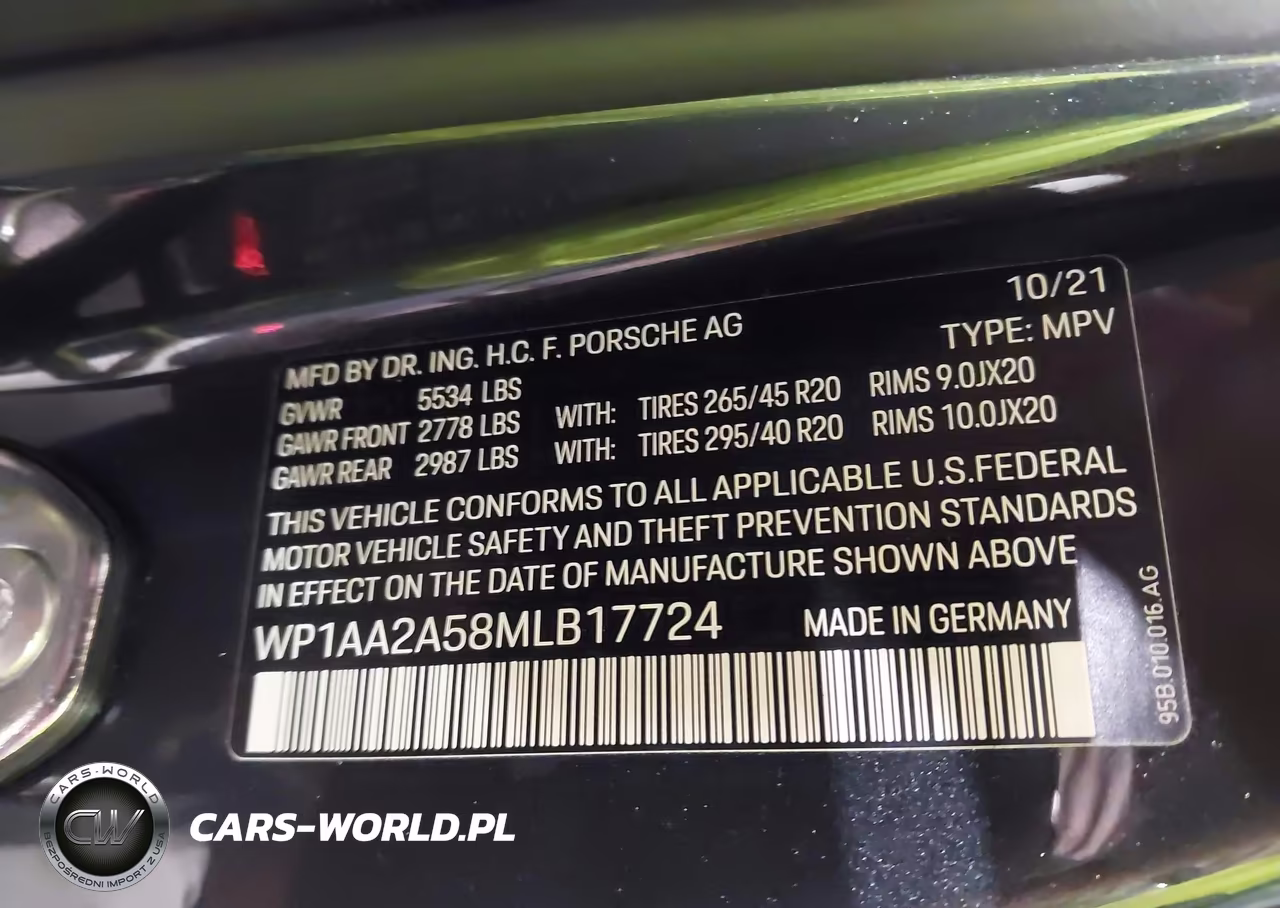 2021 Porsche Macan VIN:WP1AA2A58MLB17724 - 9
