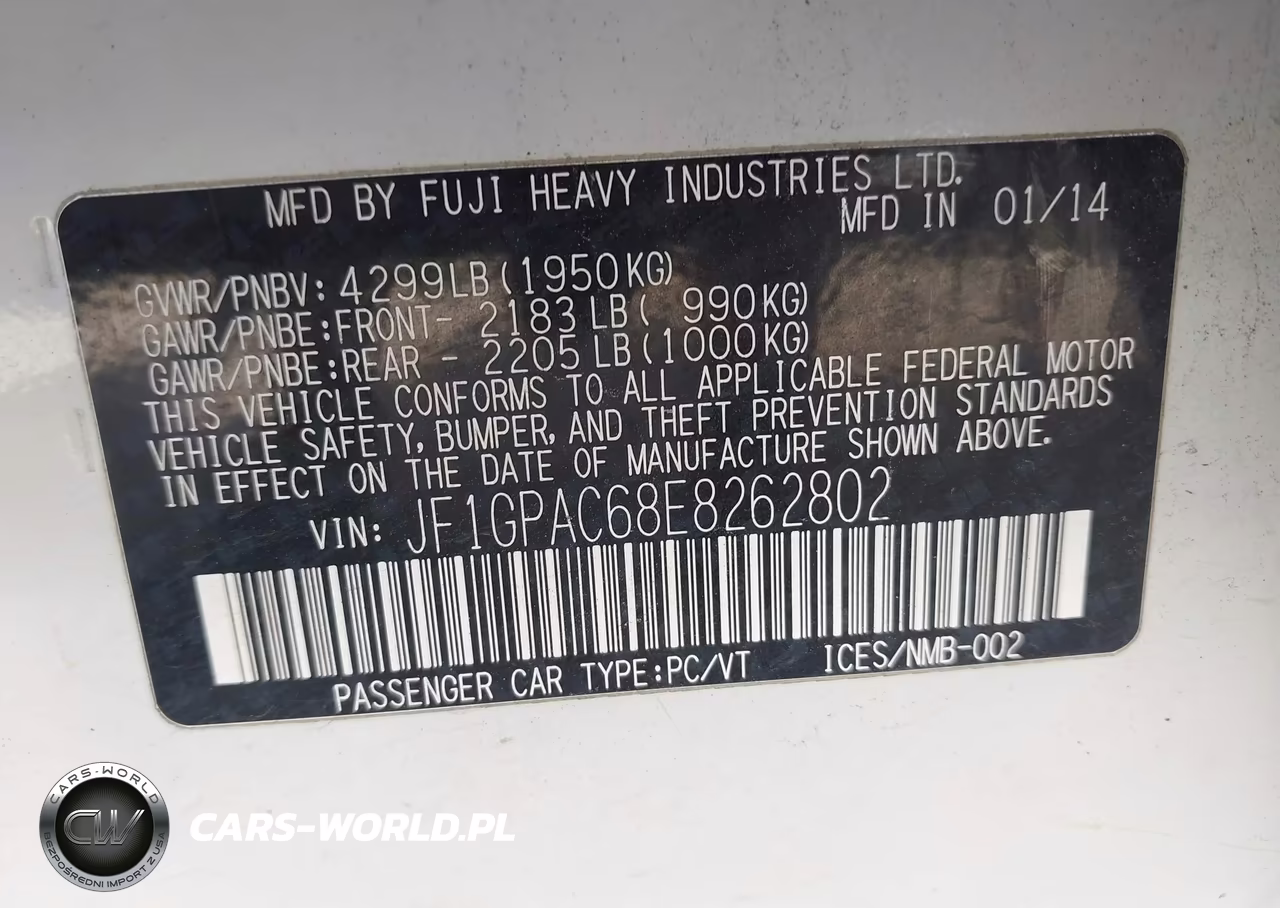2014 Subaru Impreza 2.0I Premium VIN:JF1GPAC68E8262802 - 9