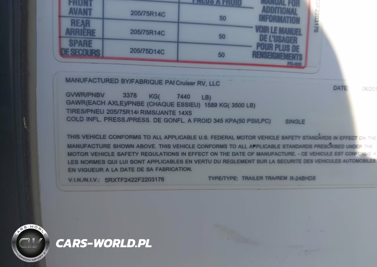 2015 Cruiser R-24Bhds VIN:5RXTF2422F2203176 - 9