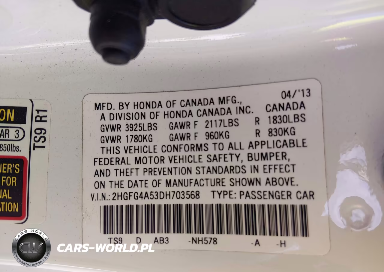 2013 Honda Civic Si VIN:2HGFG4A53DH703568 - 9