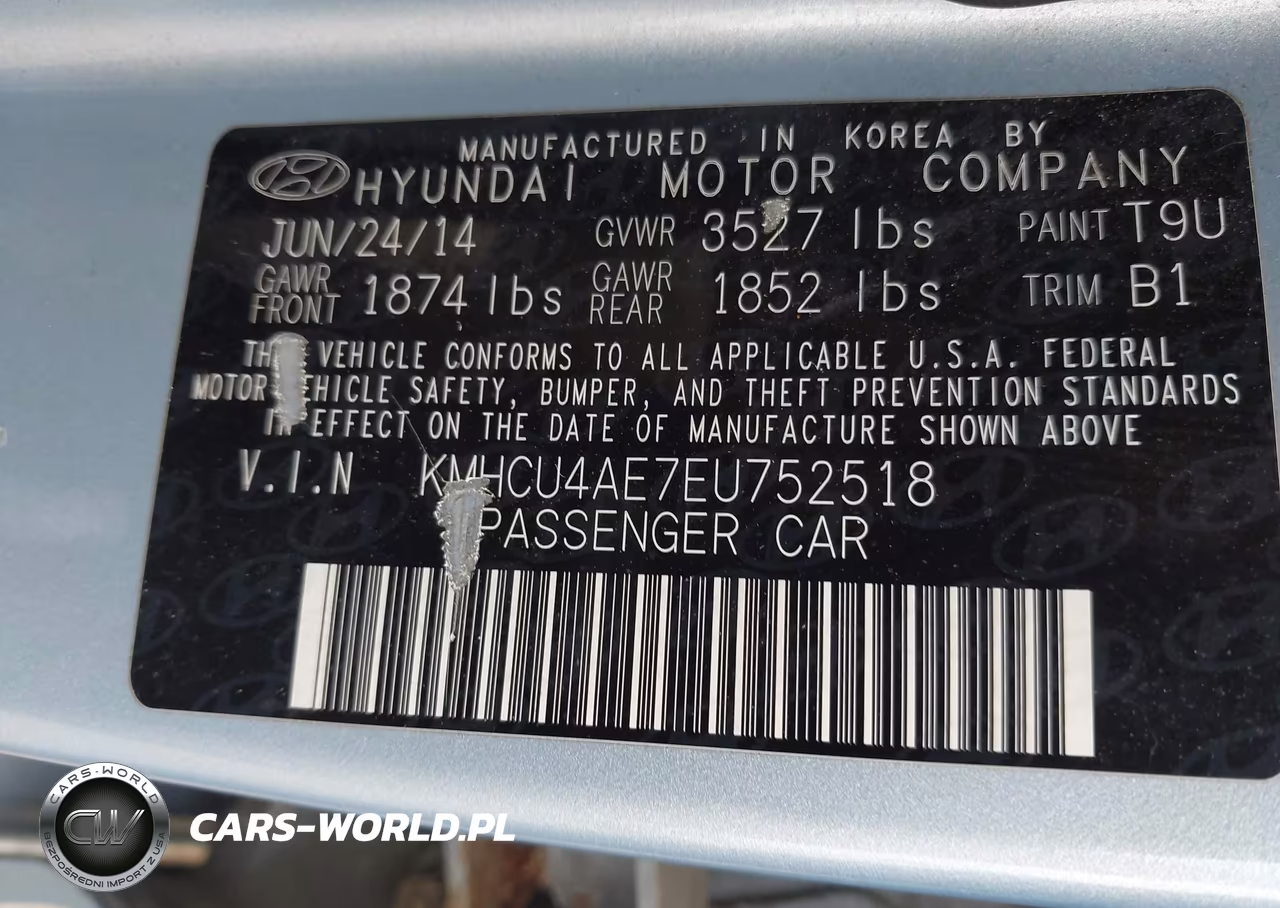2014 Hyundai Accent Gls VIN:KMHCU4AE7EU752518 - 9
