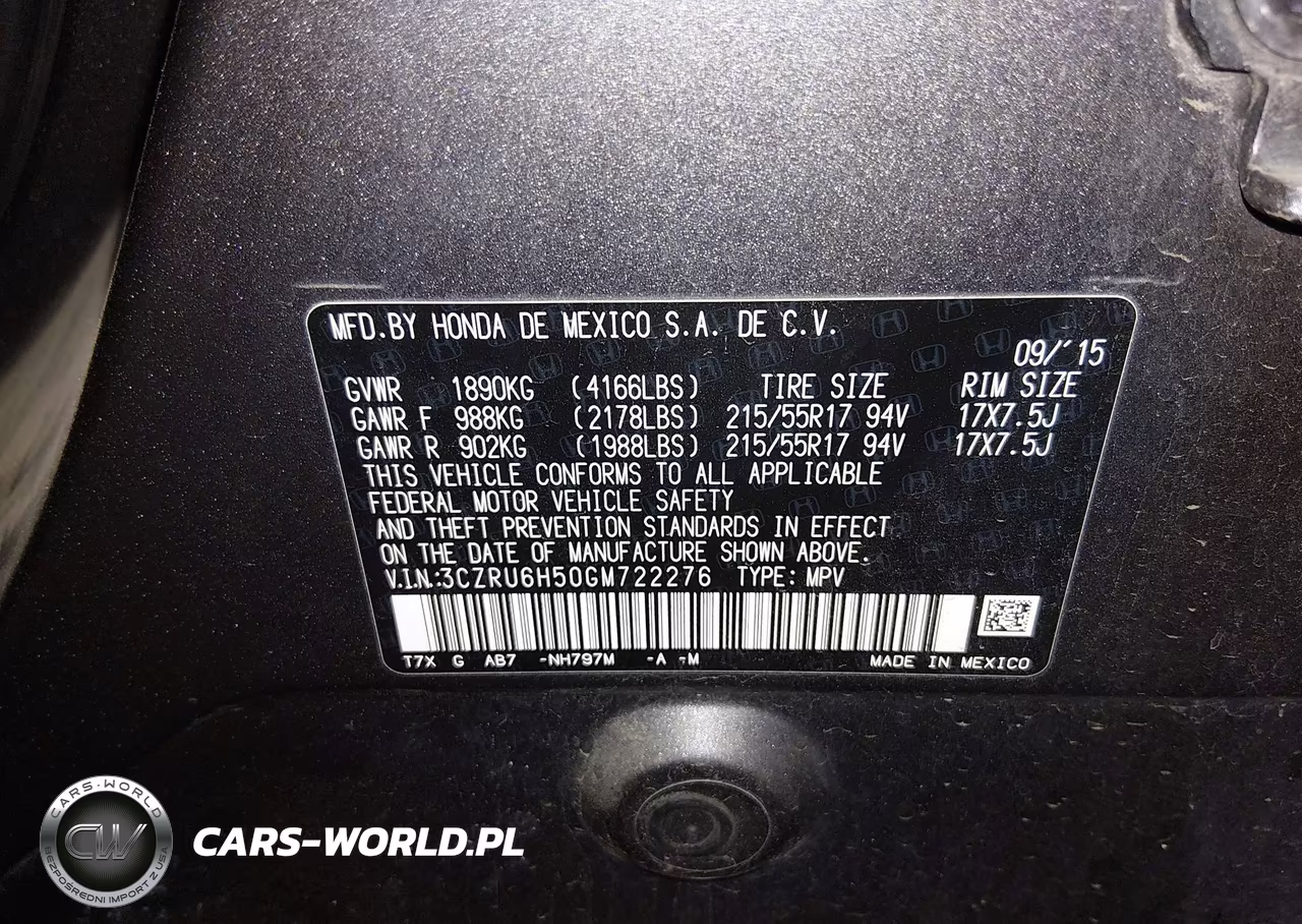 2016 Honda Hr-V Ex VIN:3CZRU6H50GM722276 - 9