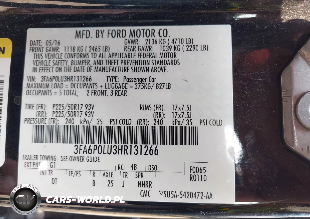 2017 Ford Fusion Hybrid Se VIN:3FA6P0LU3HR131266 - 9