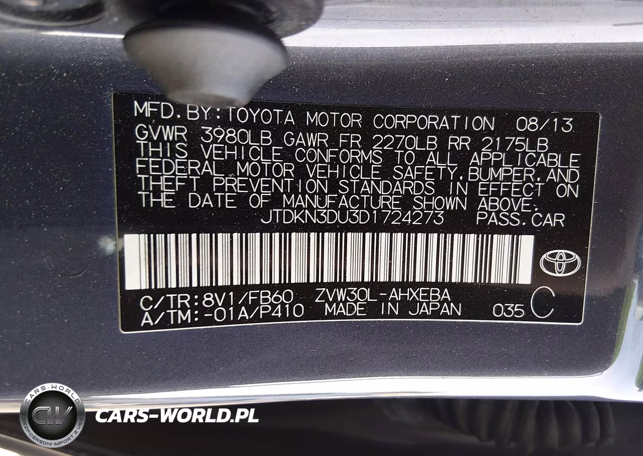 2013 Toyota Prius Three VIN:JTDKN3DU3D1724273 - 9