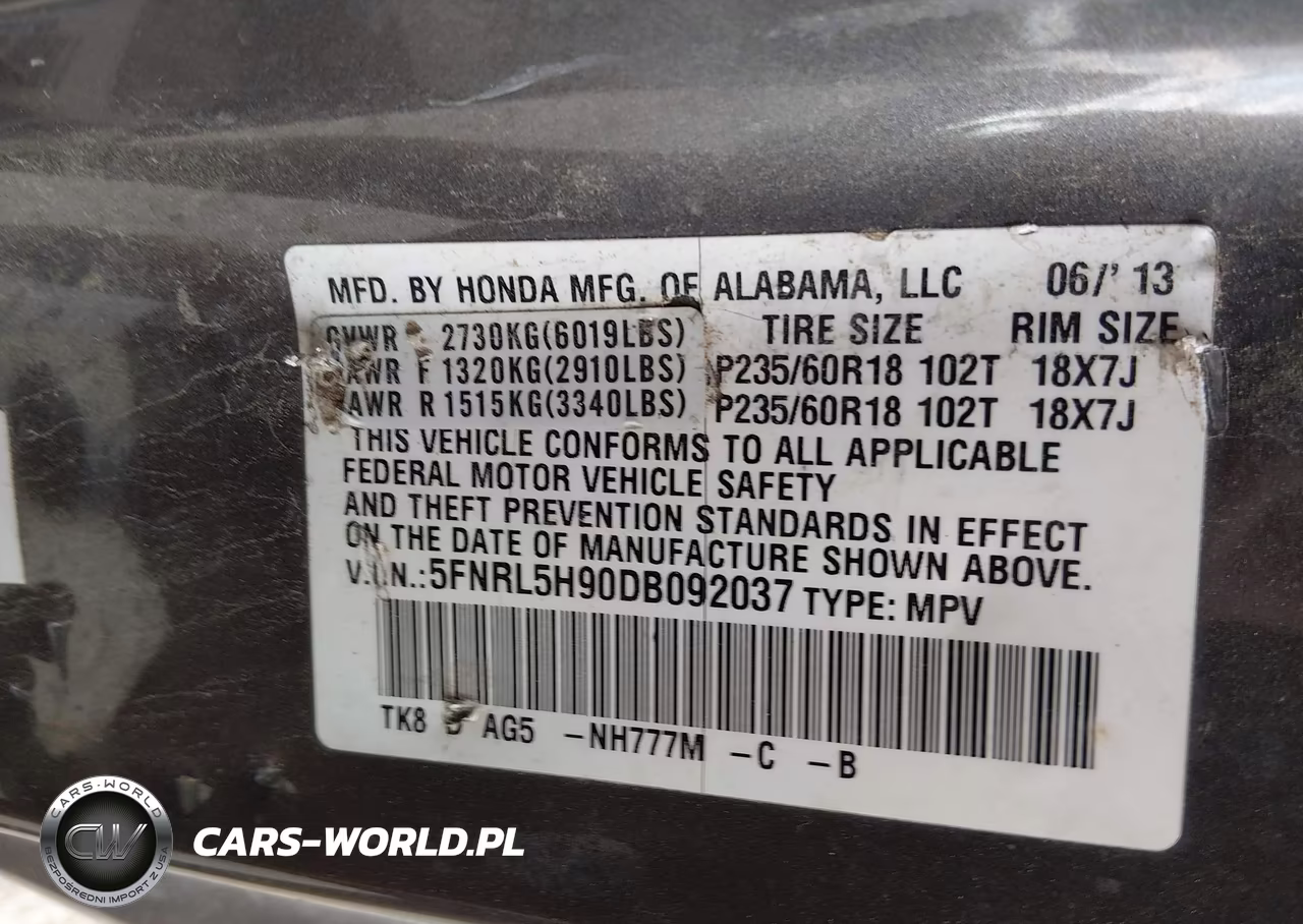 2013 Honda Odyssey Touring-Touring Elite VIN:5FNRL5H90DB092037 - 9