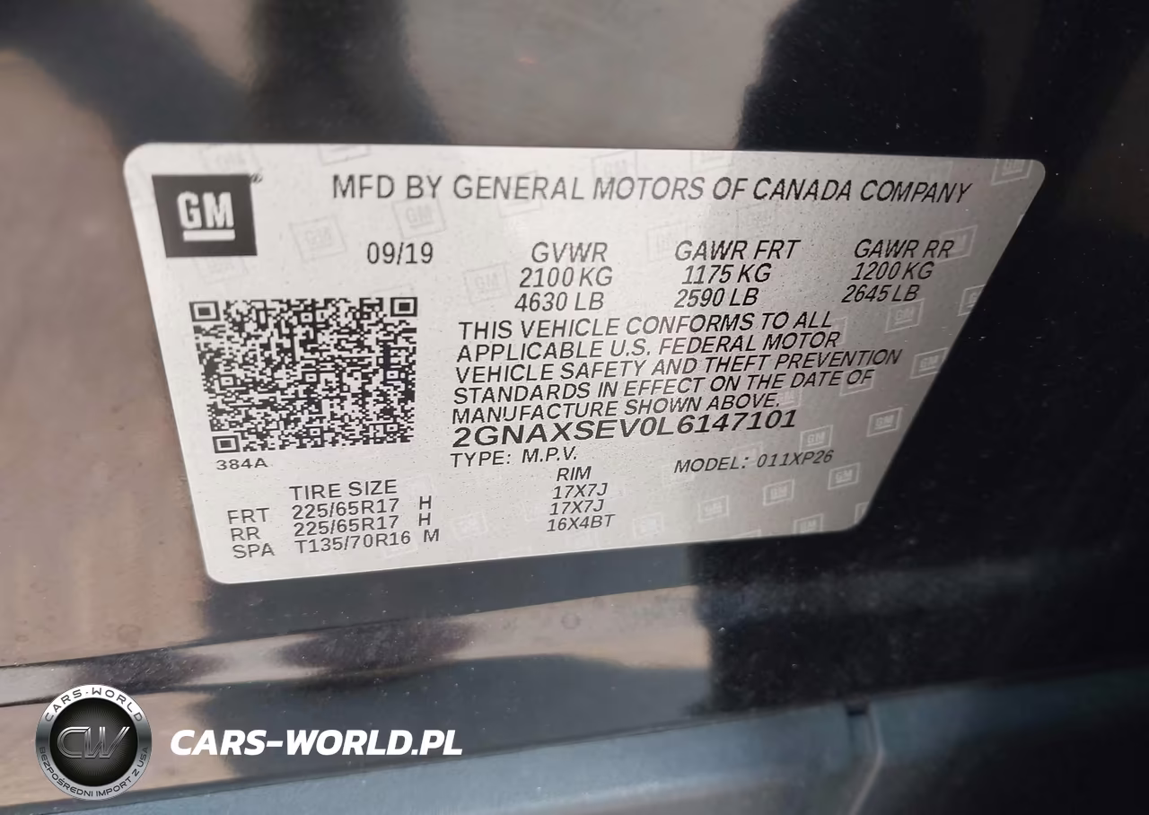 2020 Chevrolet Equinox Awd Ls VIN:2GNAXSEV0L6147101 - 9