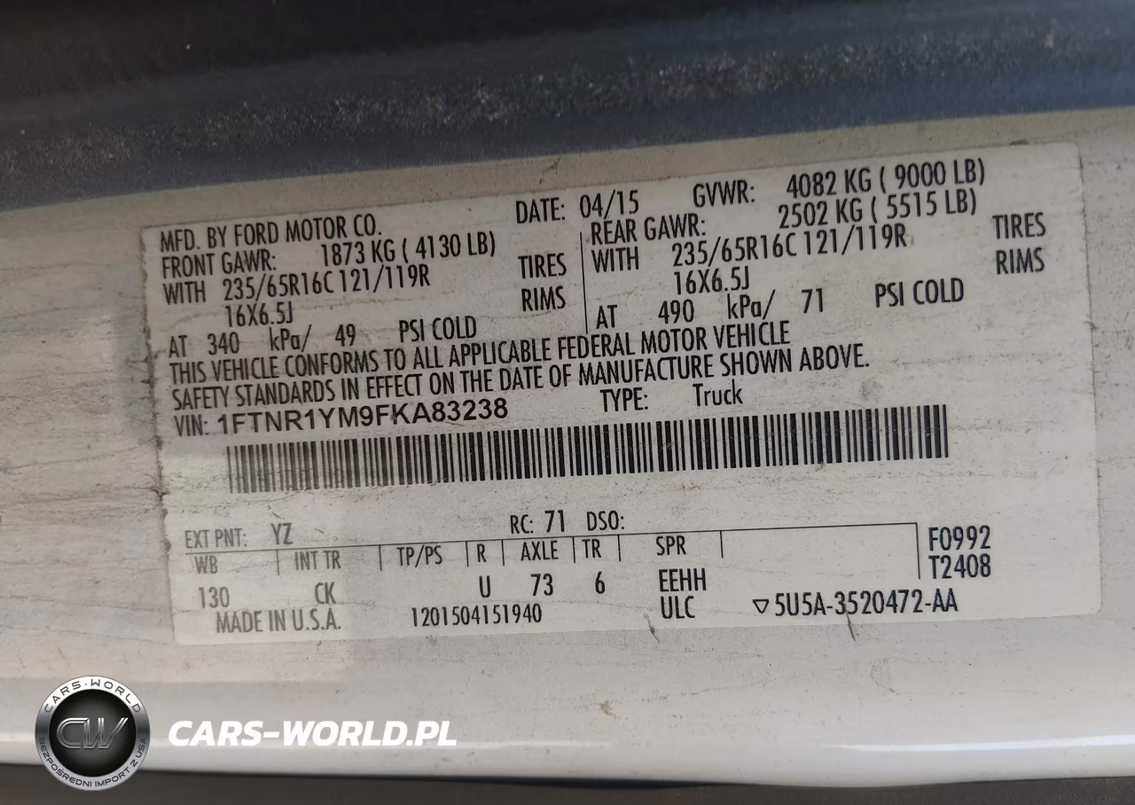 2015 Ford Transit-250 VIN:1FTNR1YM9FKA83238 - 9