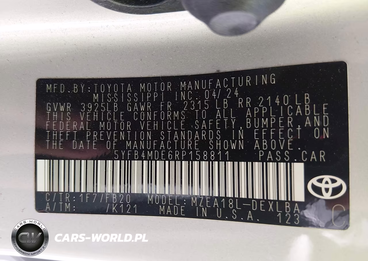 2024 Toyota Corolla Le VIN:5YFB4MDE6RP158811 - 9