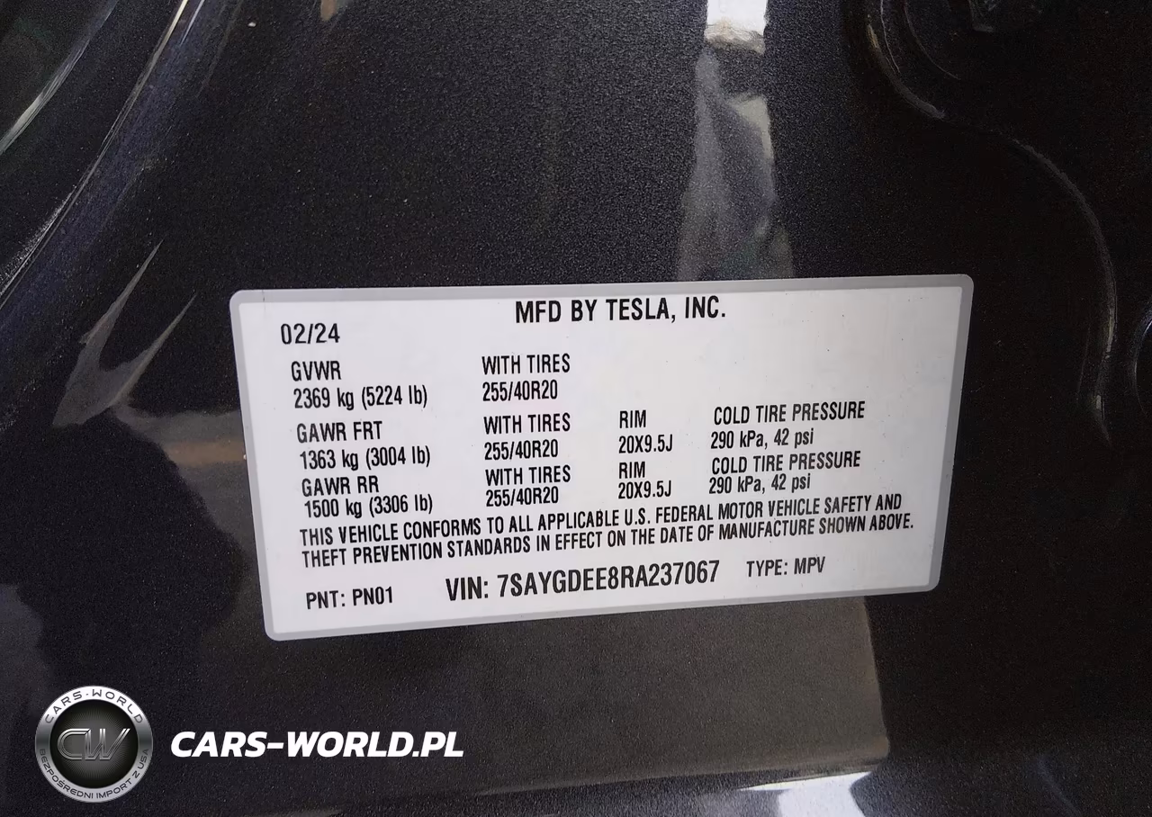 2024 Tesla Model Y Long Range Dual Motor All-Wheel Drive VIN:7SAYGDEE8RA237067 - 9