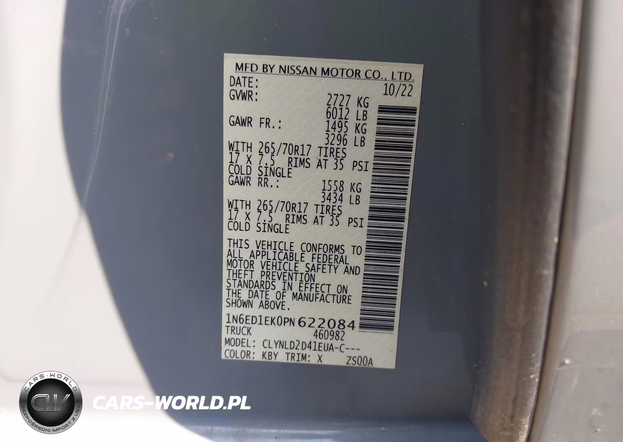 2023 Nissan Frontier Pro-4X 4X4 VIN:1N6ED1EK0PN622084 - 9
