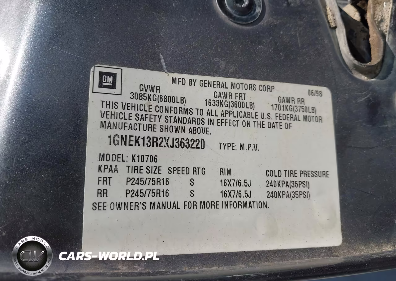 1999 Chevrolet Tahoe Ls VIN:1GNEK13R2XJ363220 - 9