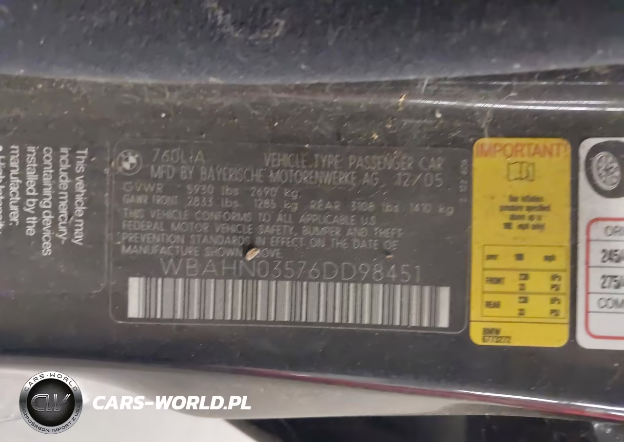 2006 BMW 760Li VIN:WBAHN03576DD98451 - 9