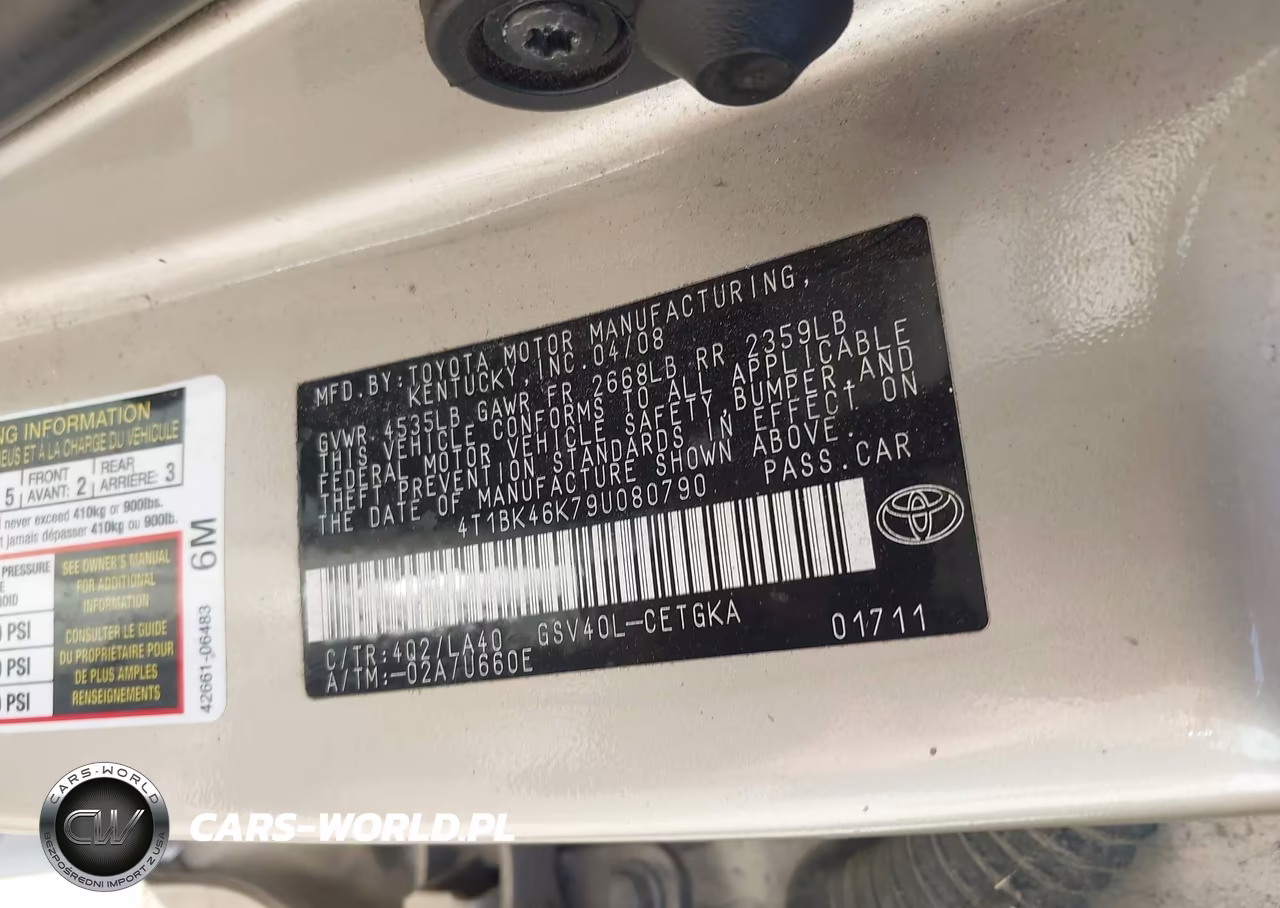 2009 Toyota Camry Xle V6 VIN:4T1BK46K79U080790 - 9